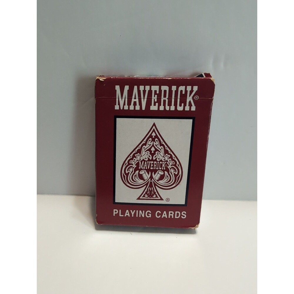 MAVERICK Poker No 1205 Plastic Coated Playing Cards RED No Jokers Hoyle 1995